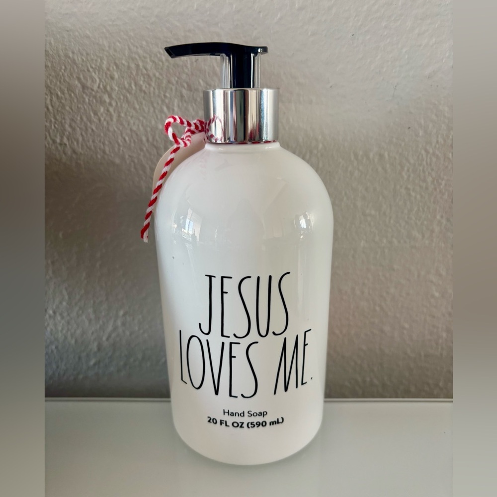 Rae Dunn Jesus Loves Me Hand Soap Winter Snow